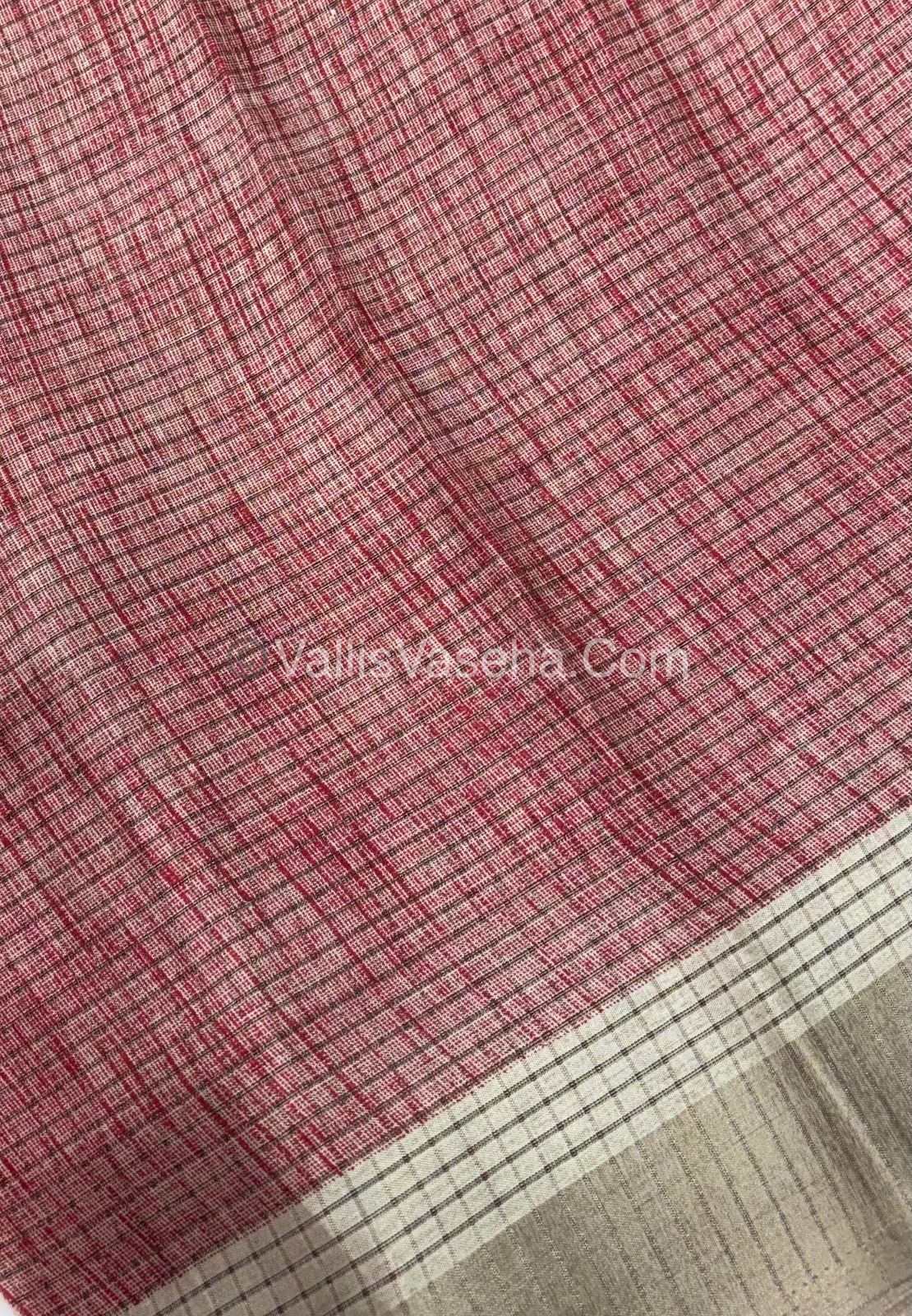 Light Weight Fancy Mixed Kota Cotton - Varli Design Printed Saree - Cream Shade - VVKPC001