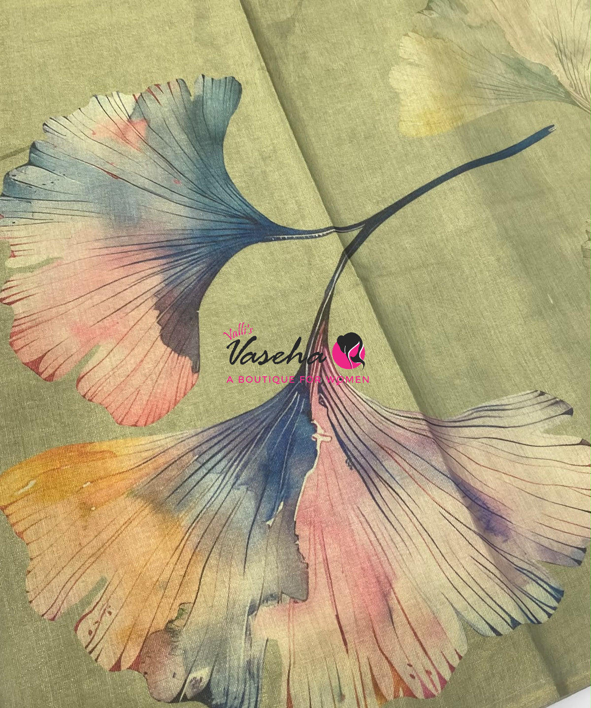 Linen Tissue Saree - Pista Shade - VVLTS006
