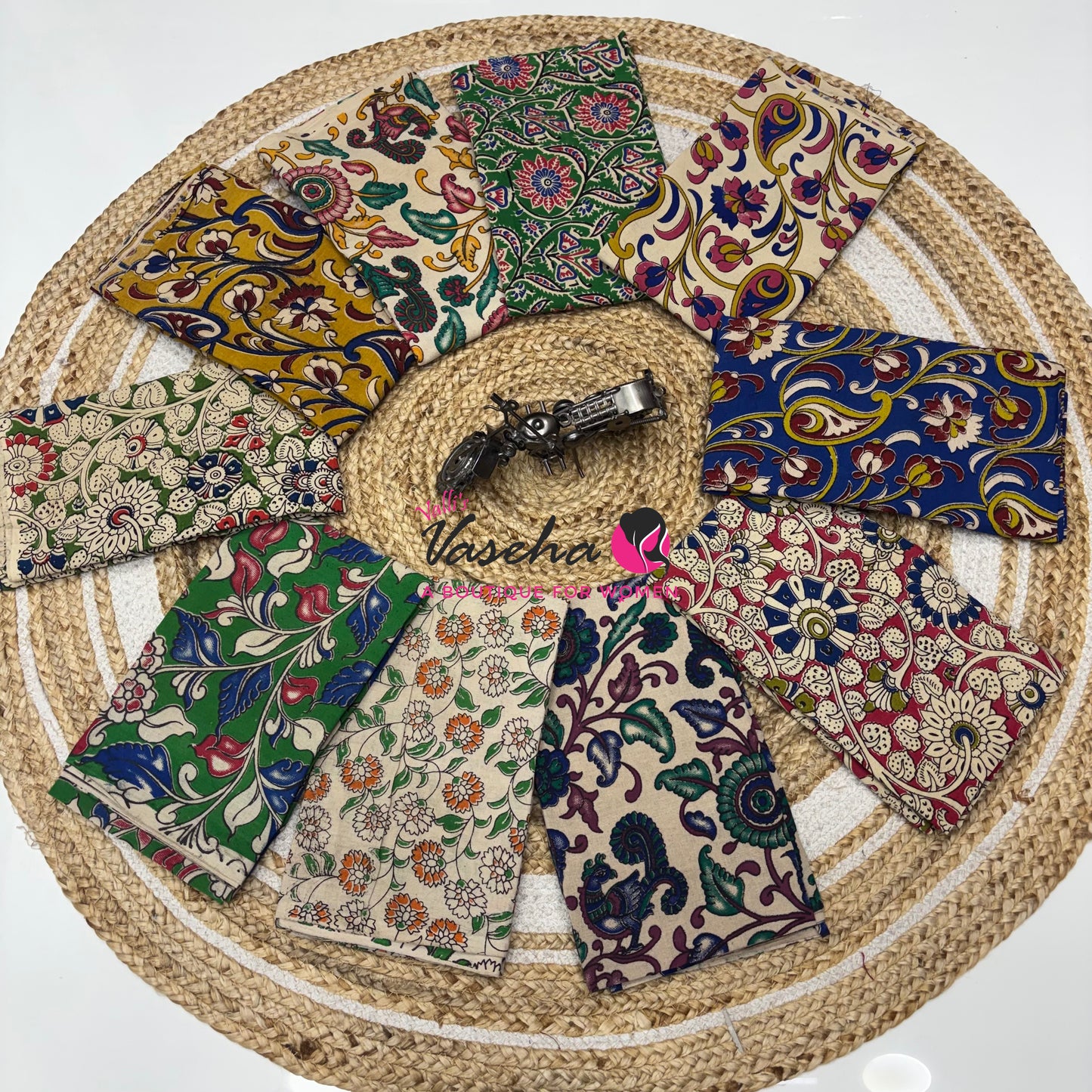 Blouse Bit - Pack Of 10pcs - Assorted Designs - Cotton - Kalamkari - 1 mtr - VVBB002