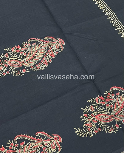 South Mixed Printed Cotton - Black With Cream - VVPCP003