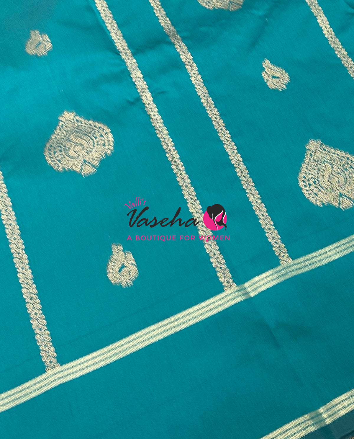 Semi Soft Silk  - Peacock Blue Shade - VVSSS043