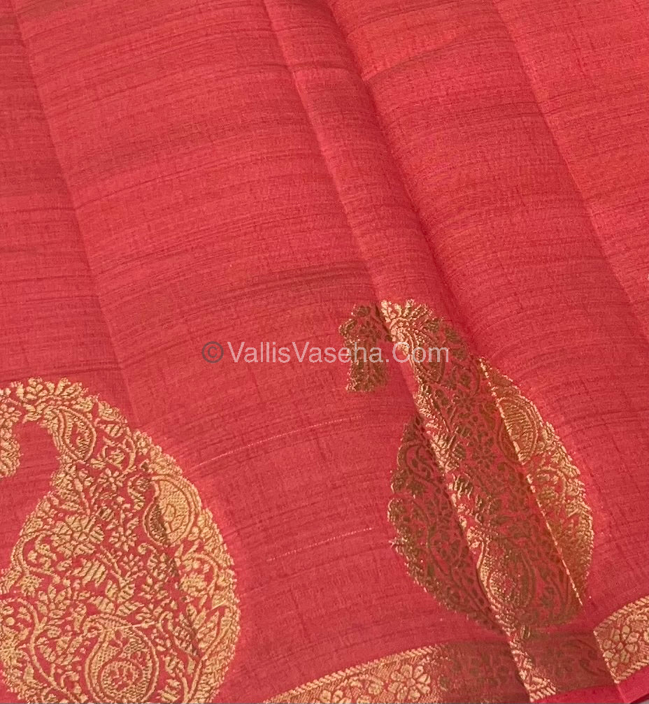 Semi Tussar Silk - Small Mango - Peach Shade - VVSTS002