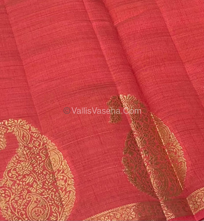 Semi Tussar Silk - Small Mango - Peach Shade - VVSTS002