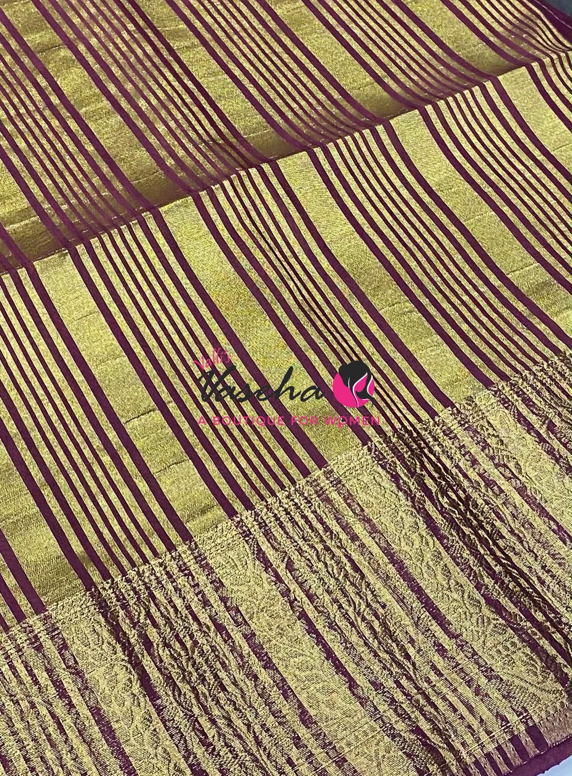 Semi Jute Silk Saree - Green With Maroon Shade- VVSJS001
