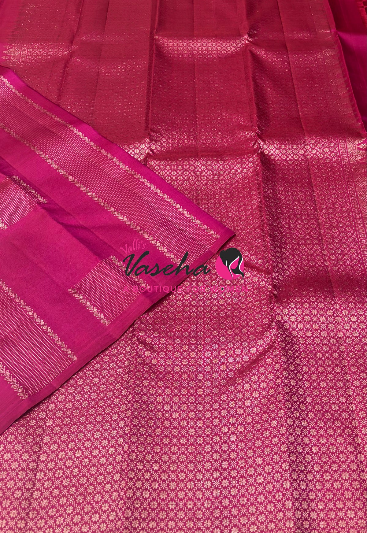 Pure Kanchipuram Silk Saree - Pink Shade - VVPS054