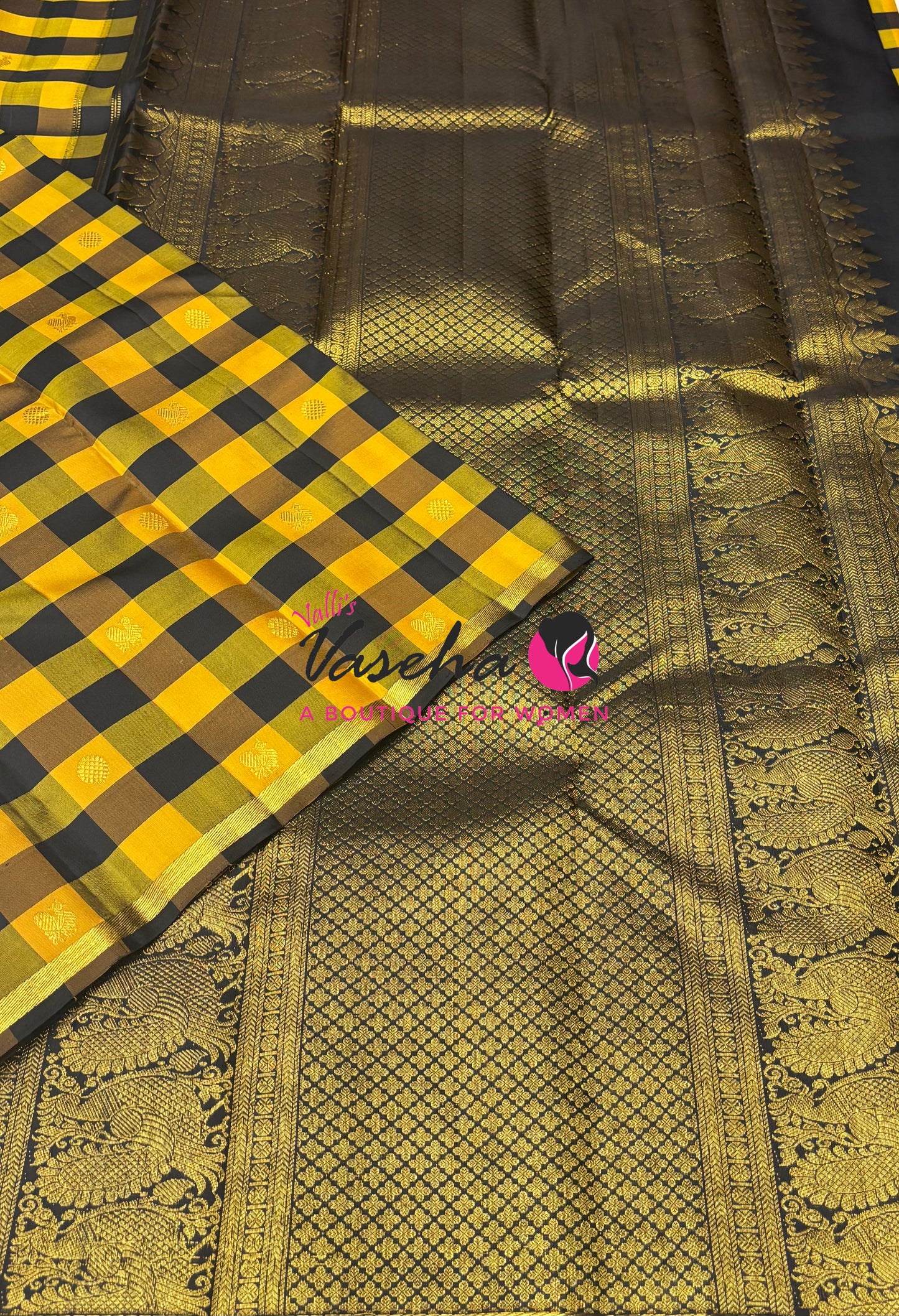 Pure Kanchipuram Silk Saree | Pazhum Pazhamum Checks |VVPS078