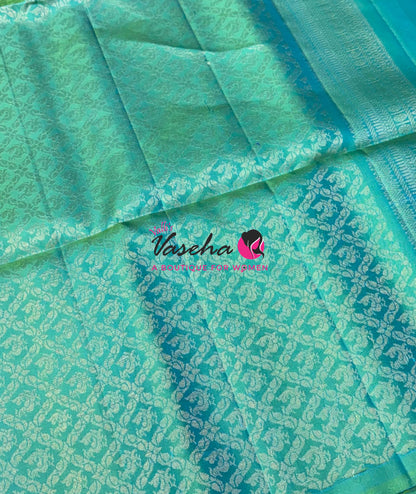 Pure Soft Silk Saree  - Turquoise Blue Shade - VVPSS123