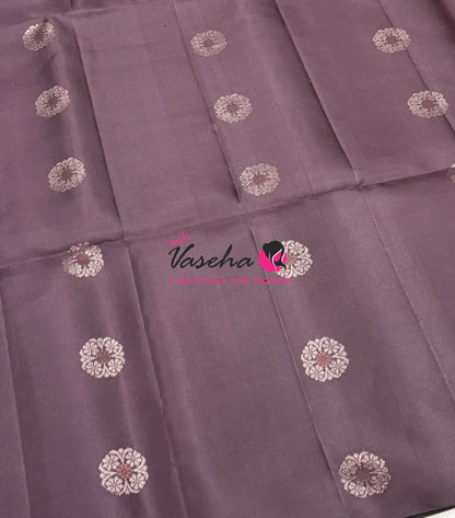 Pure Soft Silk Saree - Border Less  - Brown & Peach Combo - VVPSS055