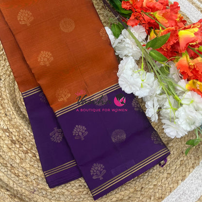 Half Mix - Pure Soft Silk Saree - Long Retta Petta Border with Butta - VVPSS084