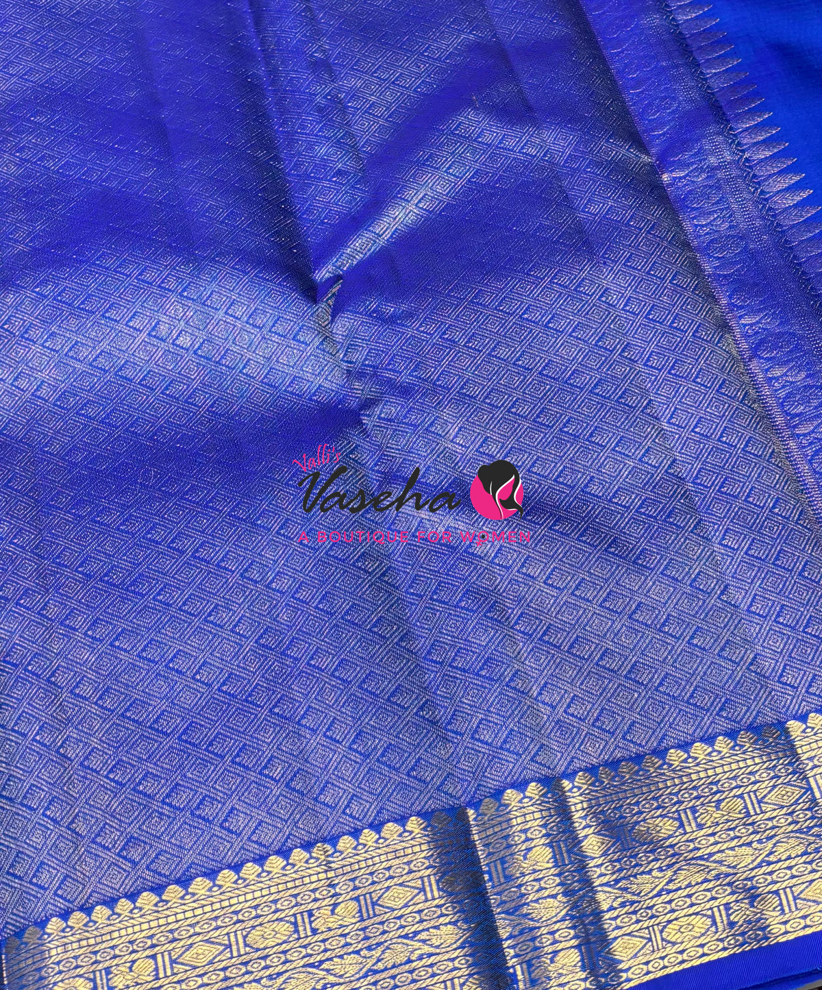 Pure Kanchipuram Silk Saree - Jacquard Design - Dual Tone Green & Blue Combo - VVPS023