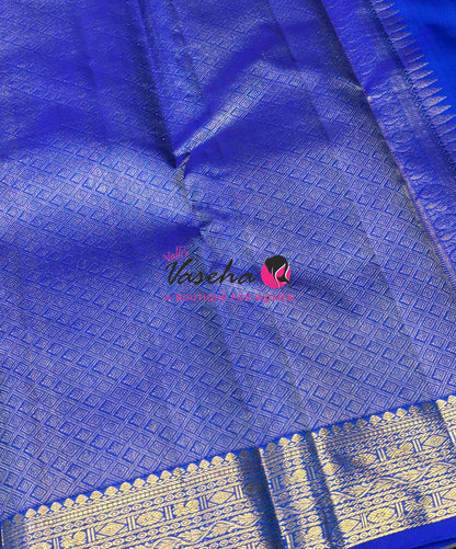 Pure Kanchipuram Silk Saree - Jacquard Design - Dual Tone Green & Blue Combo - VVPS023