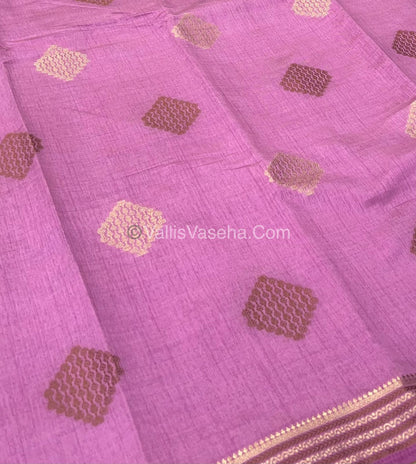 Semi Tussar Silk Saree -  Onion Pink   Shade - VVSTS016