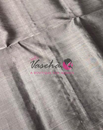 Pure Soft Silk Saree - (1.75 Warp) Shade Of Maroon & Grey Combo - VVPSS064