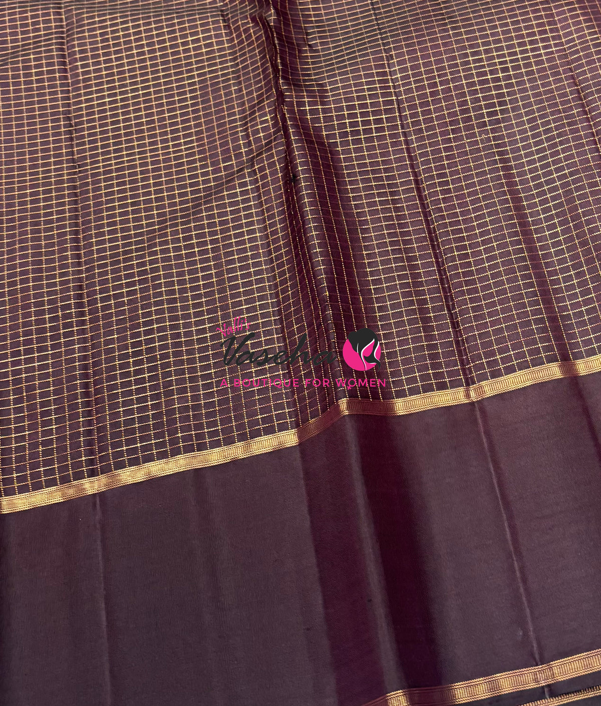 Pure Kanchipuram Silk Saree - Brown Shade - VVPS100