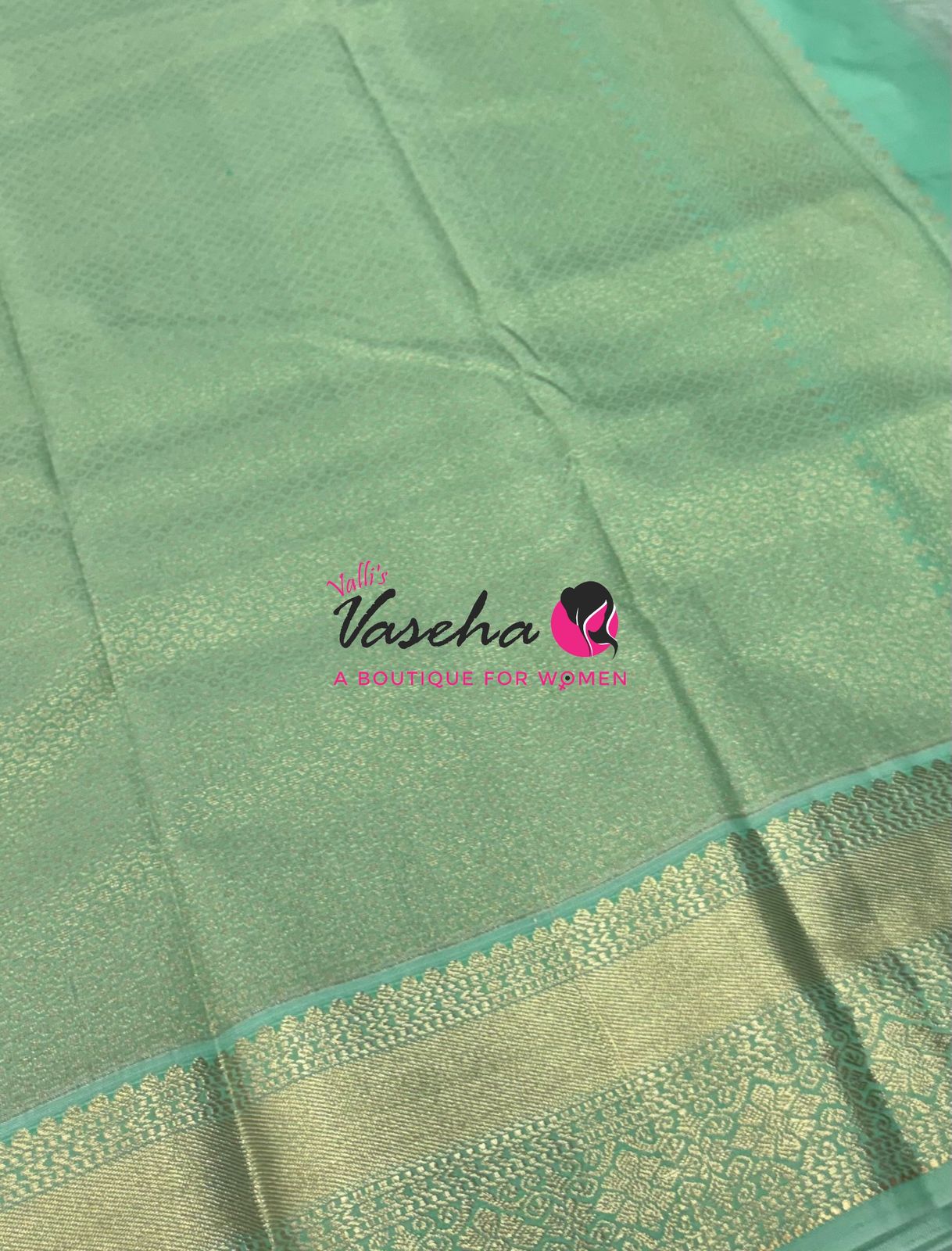 Semi Kanchi Silk  - Pink & Pista Green - VVSKS007