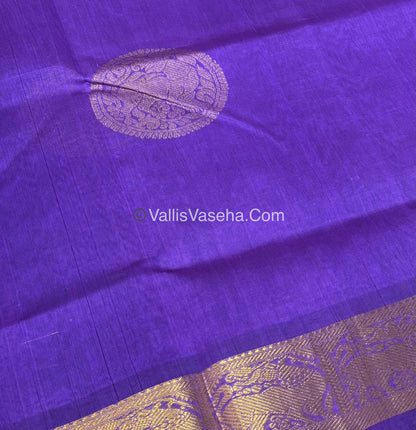 Pure Silk Cotton Sarees - Lavender With Green Shade - VVPSC009