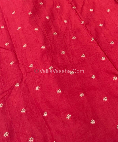 Semi Tussar Silk - Vairavoosi & Elephant Design - Red shade-VVSTS019