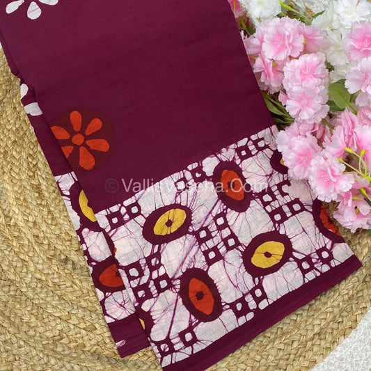 Pure Soft Mul Mul Cotton Sarees - Hand Block Prints - VVMMC003
