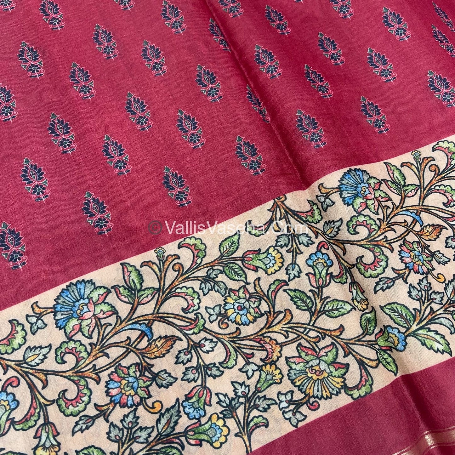 30% less - Offer Saree -  semi Chanderi silk Saree - VVDS006