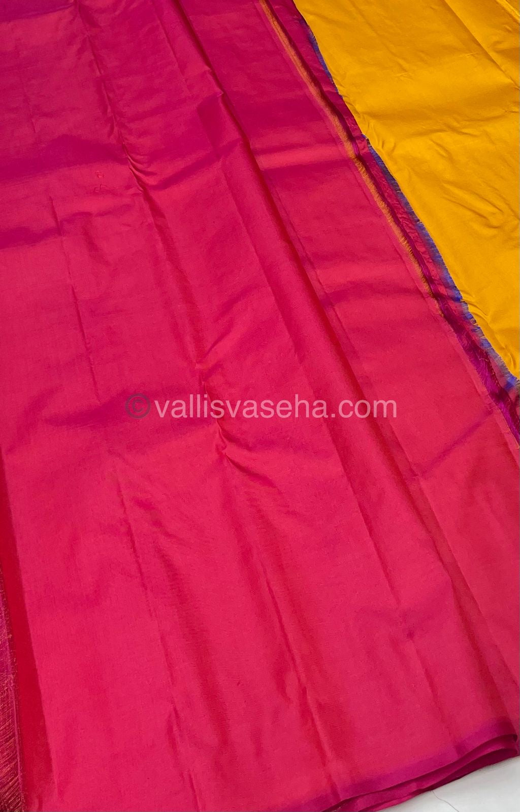 Pure Soft Silk Saree - Light Weight - Yellow with Pink shade - VVPSS025