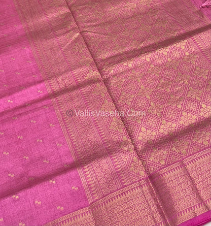 Semi Tussar Silk - Grand Pallu  - Light Pink Shade - VVSTS020