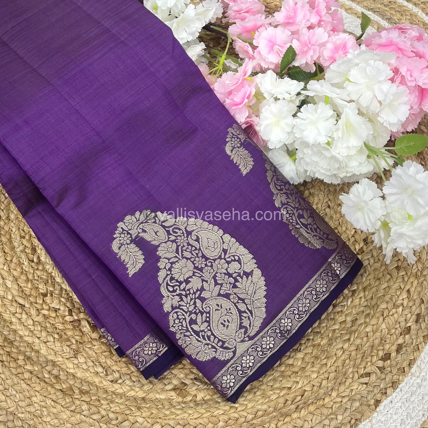 Semi Tussar Silk - Violetish Purple Shade - VVSTS002
