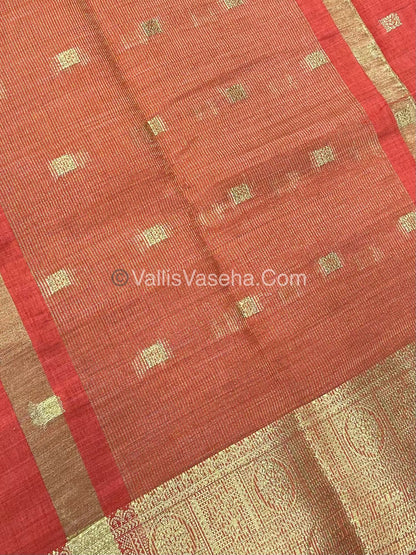 Semi Tussar Silk Saree |Orange shade |VVSTS045