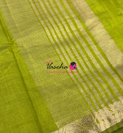 Semi Tussar Silk - Green Shade - VVSTS003