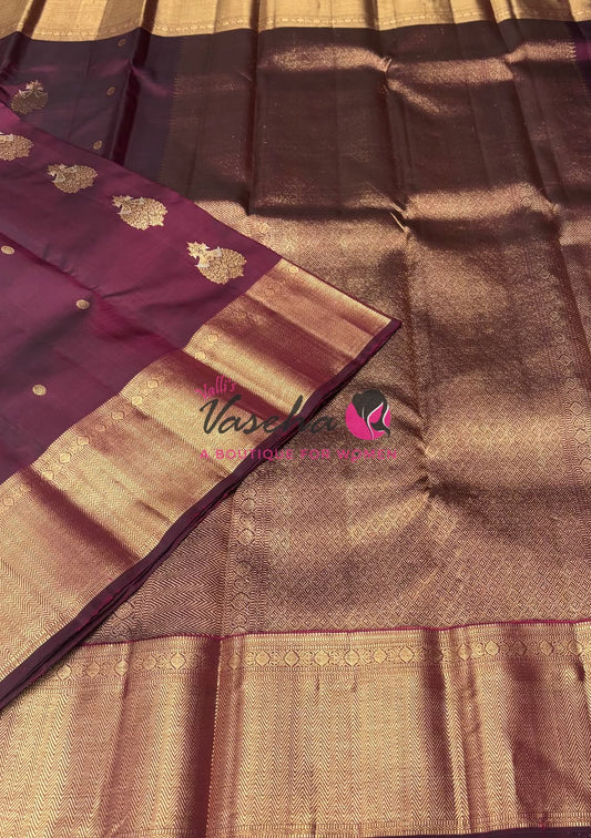 Pure Kanchipuram Silk Saree - Maroon Shade - VVPS045