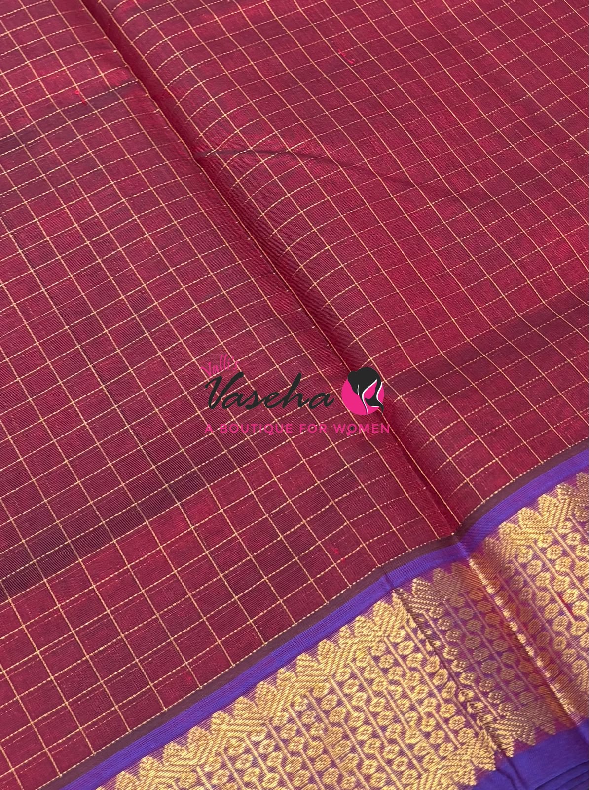 Pure Silk Cotton Saree - Zari Checks - VVCSC001