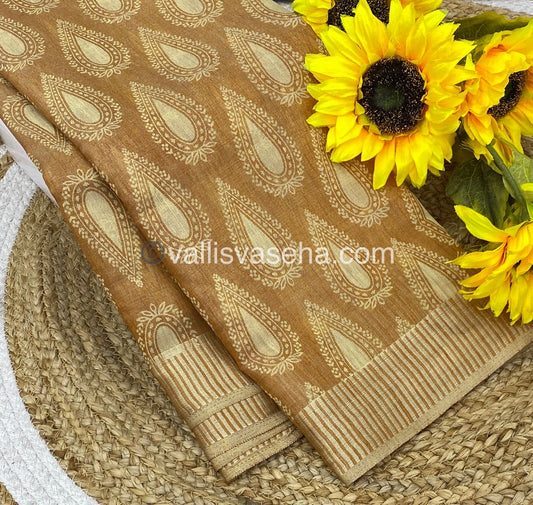 Semi Tussar Silk - Mustard Shade - VVSTS006