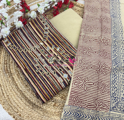 Unstitched Cotton Salwar Material  | VVUSM034