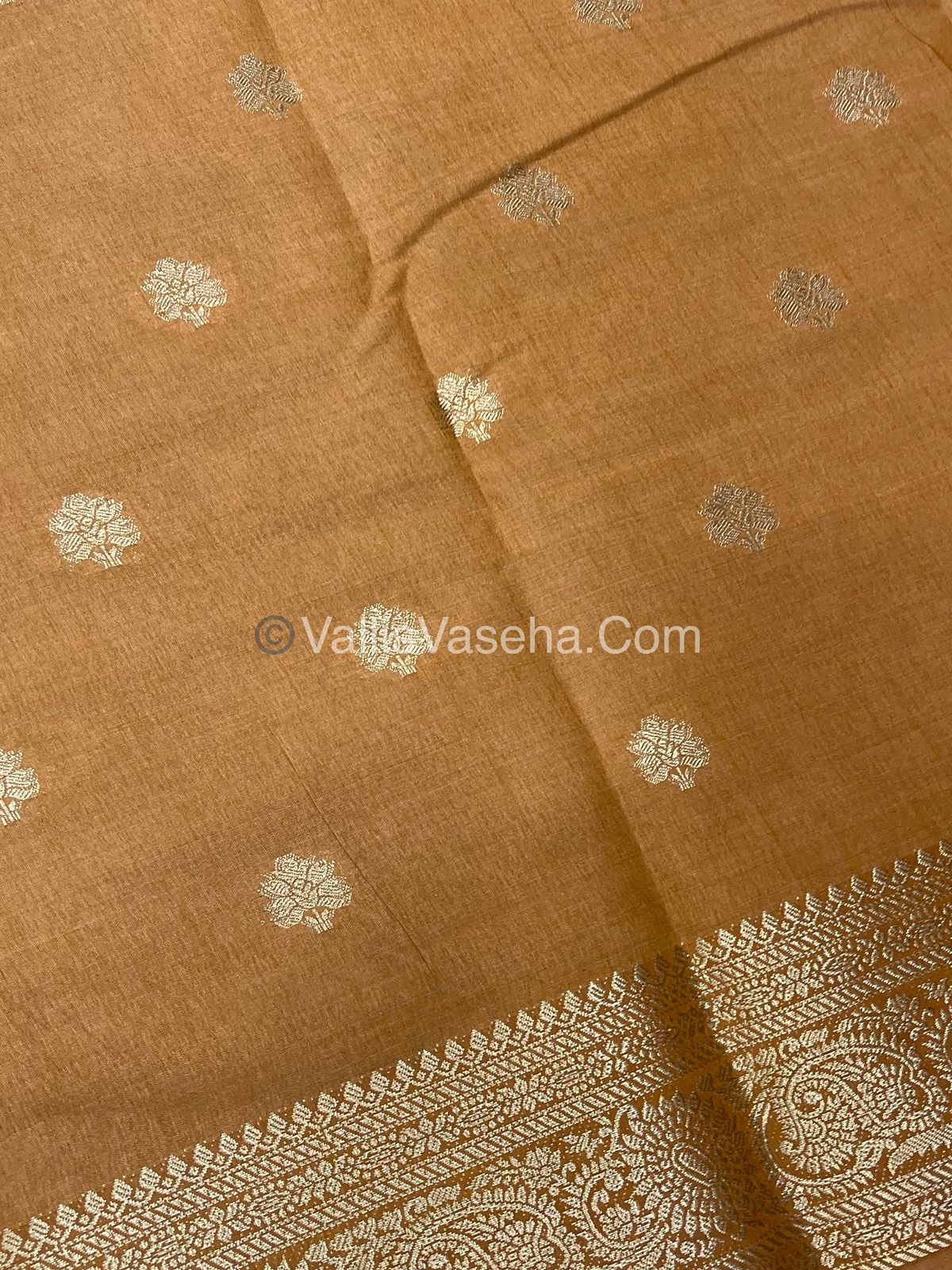 Semi Tussar Silk Saree |Light Biscuit shade |VVSTS044