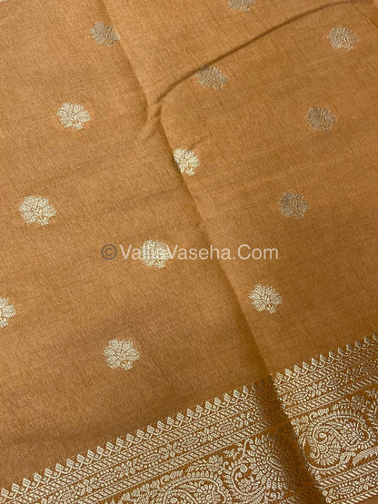 Semi Tussar Silk Saree |Light Biscuit shade |VVSTS044