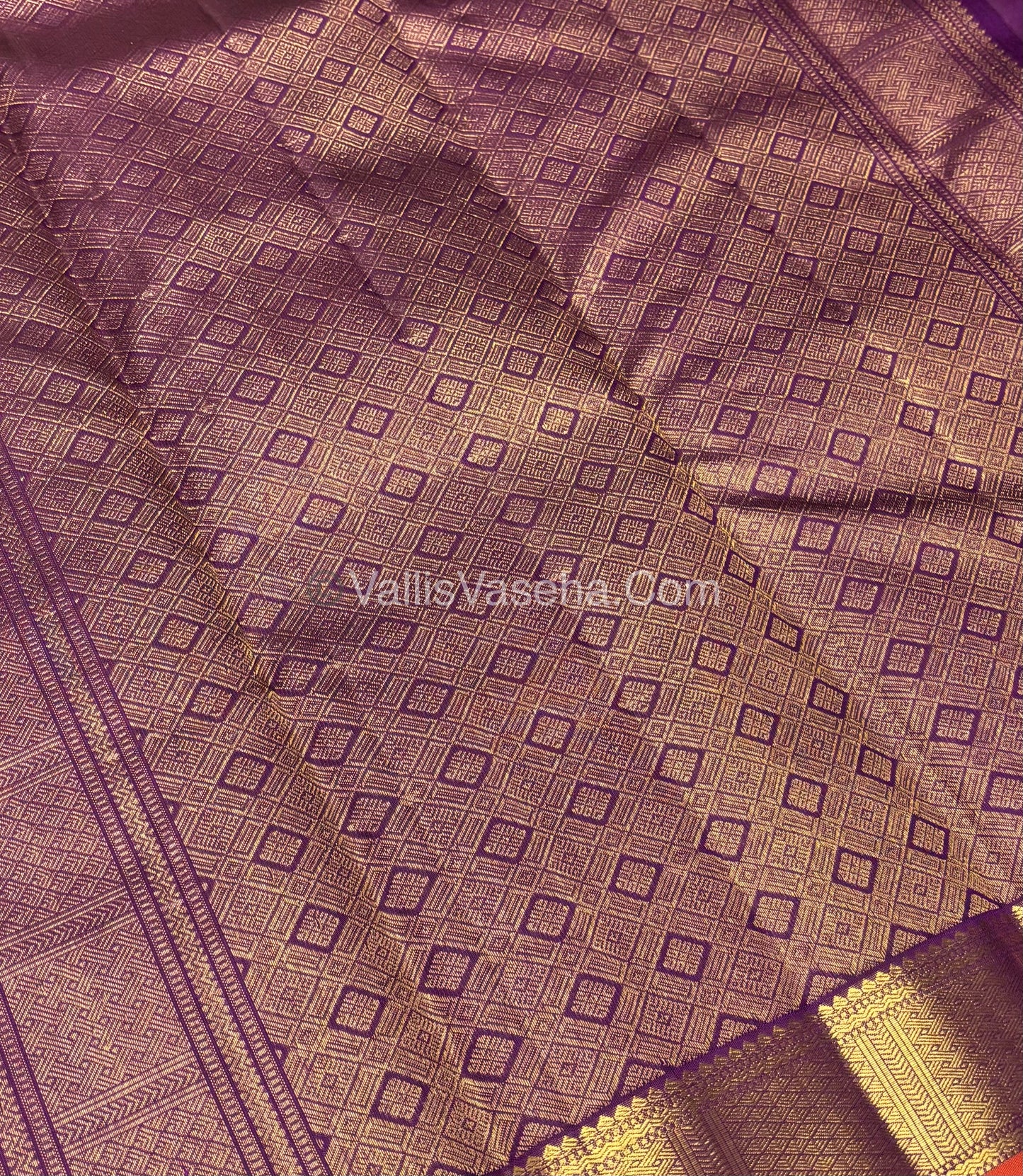 Pure Kanchipuram Silk Saree - Purple Shade - VVPS027