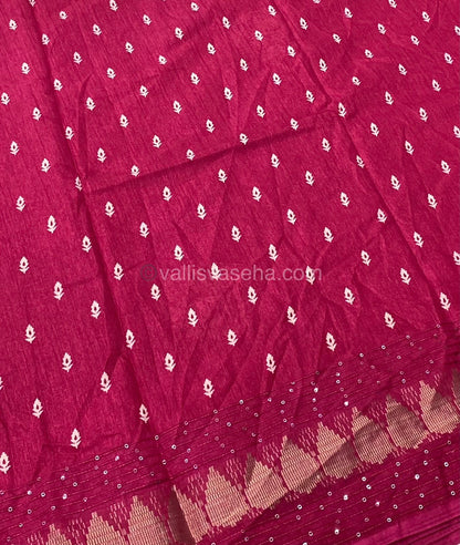 Casual Wear Sarees - Semi Binny / Semi Dola Silk - Pink Shade - VVSDS004