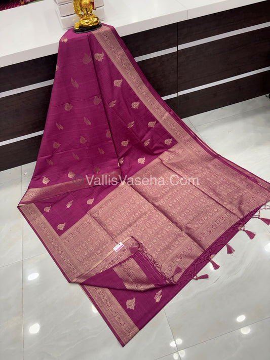 Banarasi - Heritage Silk - Semi Kathan Silk -  Onion Pink Shade - VVBHS009