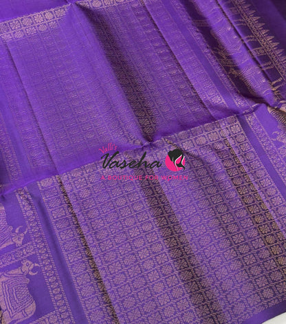 Pure Soft Silk Saree  - Border Less  - Violetish Purple Shade - VVPSS102