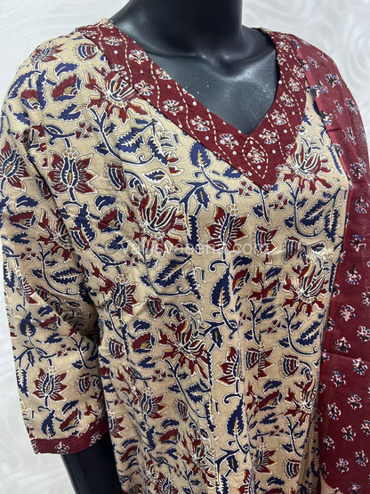 (Ready Made - Anarkali - Salwar, Kameez & Duppatta(3pc)- Printed Cotton - VVAS003