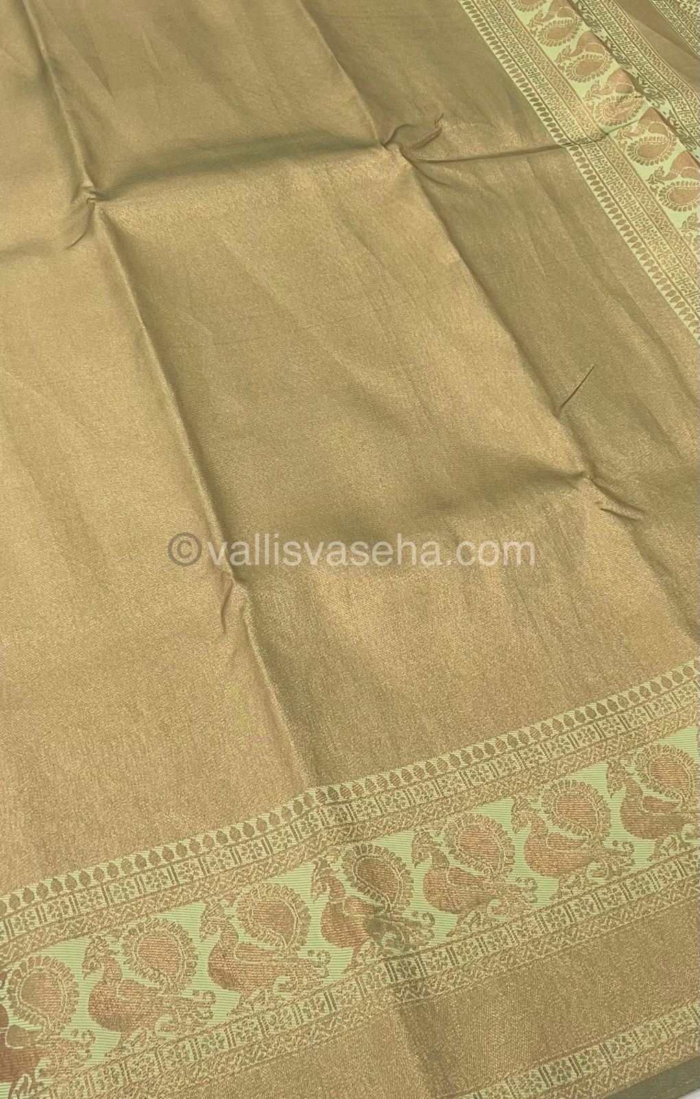 Semi Silk Saree - Kanchi Semi Silk Style - Peacock Border - VVSSS006