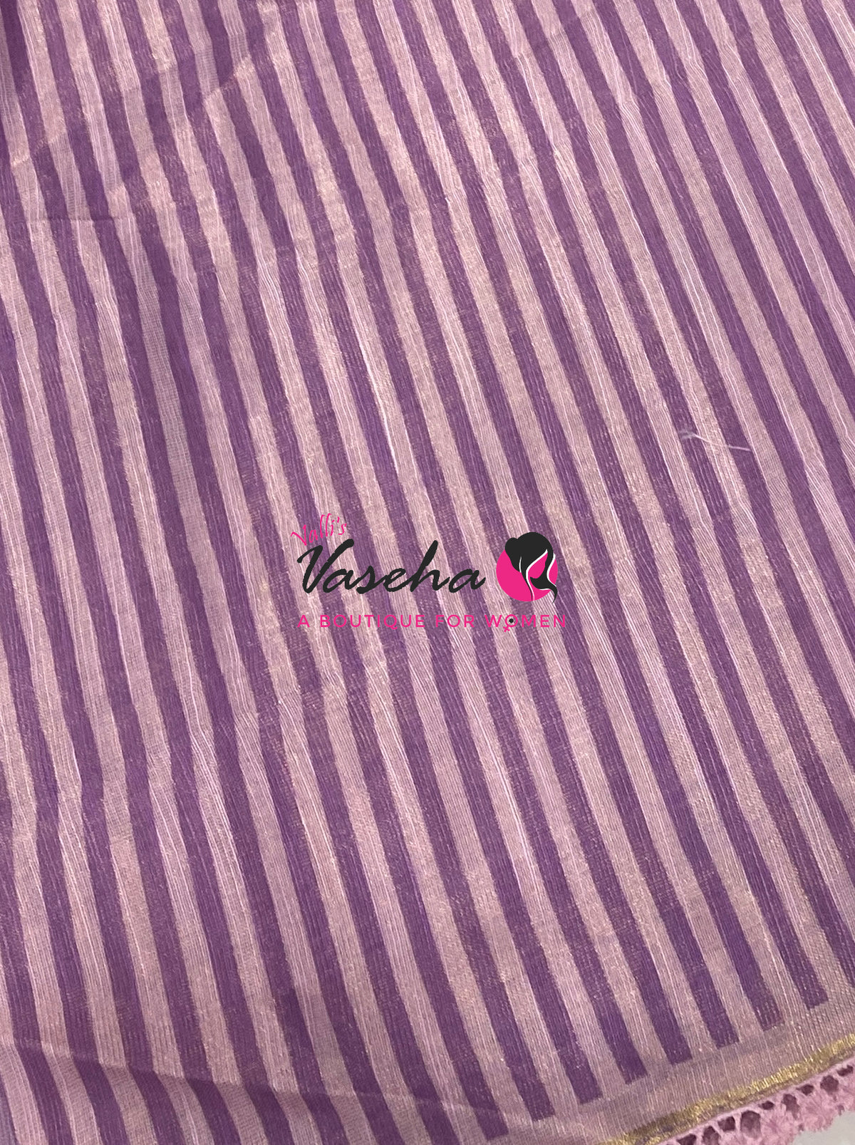 Linen Tissue Saree -  Light & Dark Combo - Lavender  Shade - VVLTS005