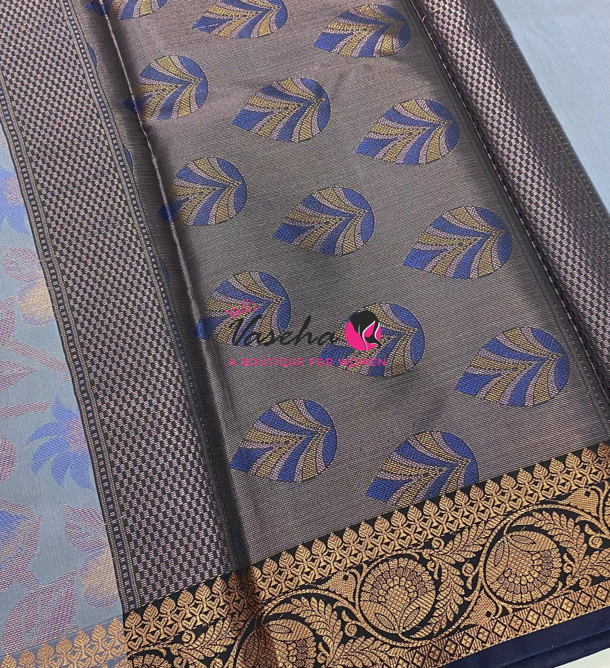 40% less - Offer Saree - Semi Banarsi Silk Saree - VVDS008