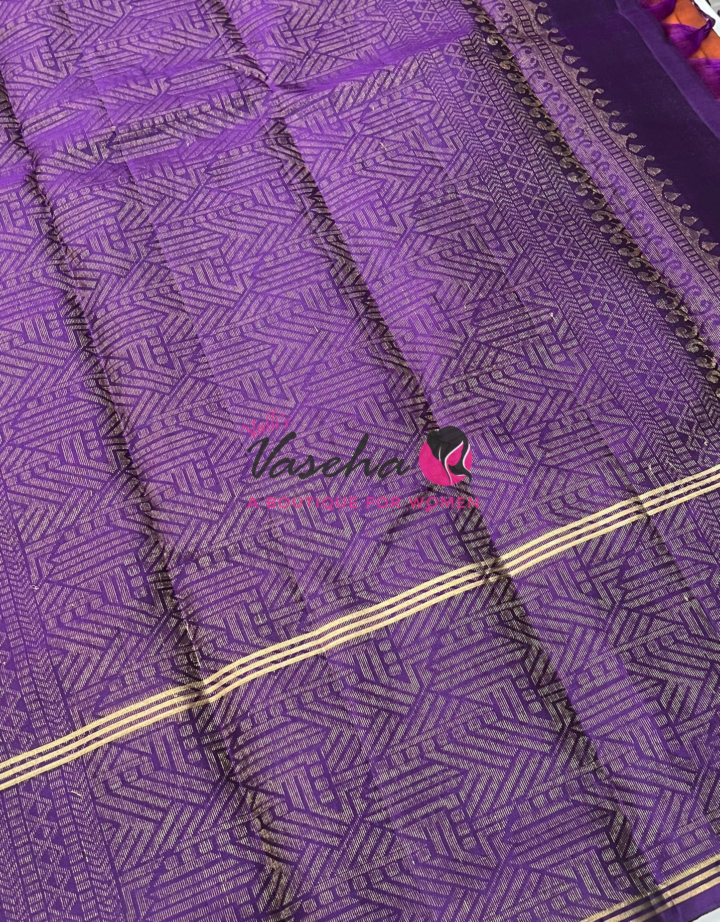 Half Mix - Pure Soft Silk Saree - Long Retta Petta Border with Butta - VVPSS084
