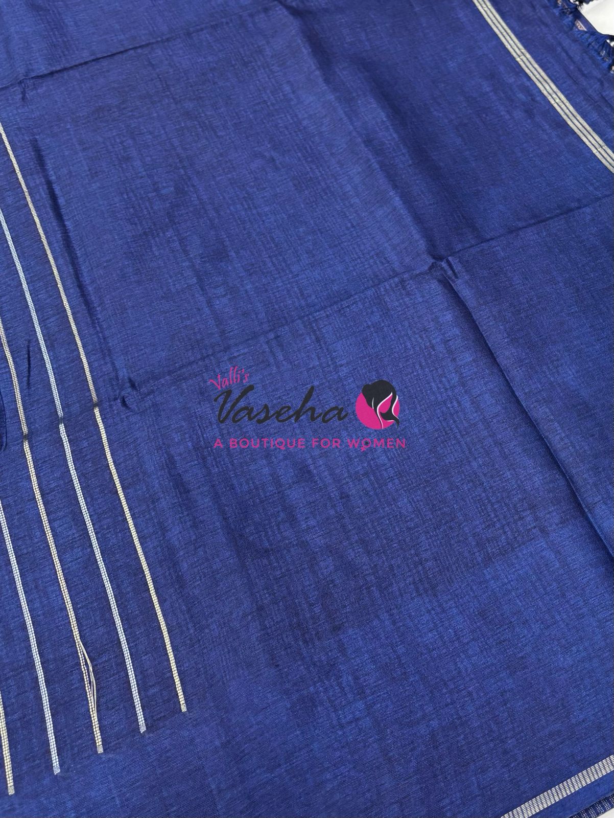 Semi Tussar Silk Saree | Blue Shade |VVSTS049