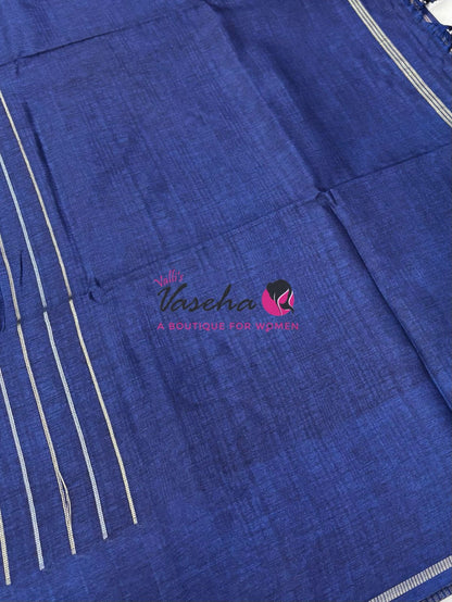 Semi Tussar Silk Saree | Blue Shade |VVSTS049