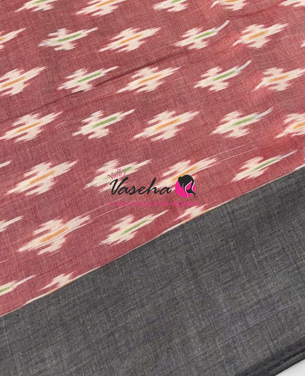 Ikkat Mercerised Cotton Saree - Single Ikkat - VVIKS001
