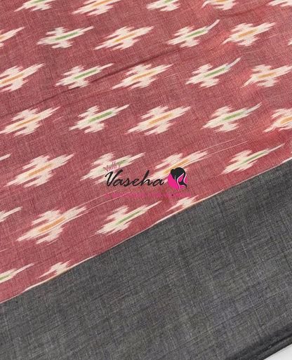 Ikkat Mercerised Cotton Saree - Single Ikkat - VVIKS001