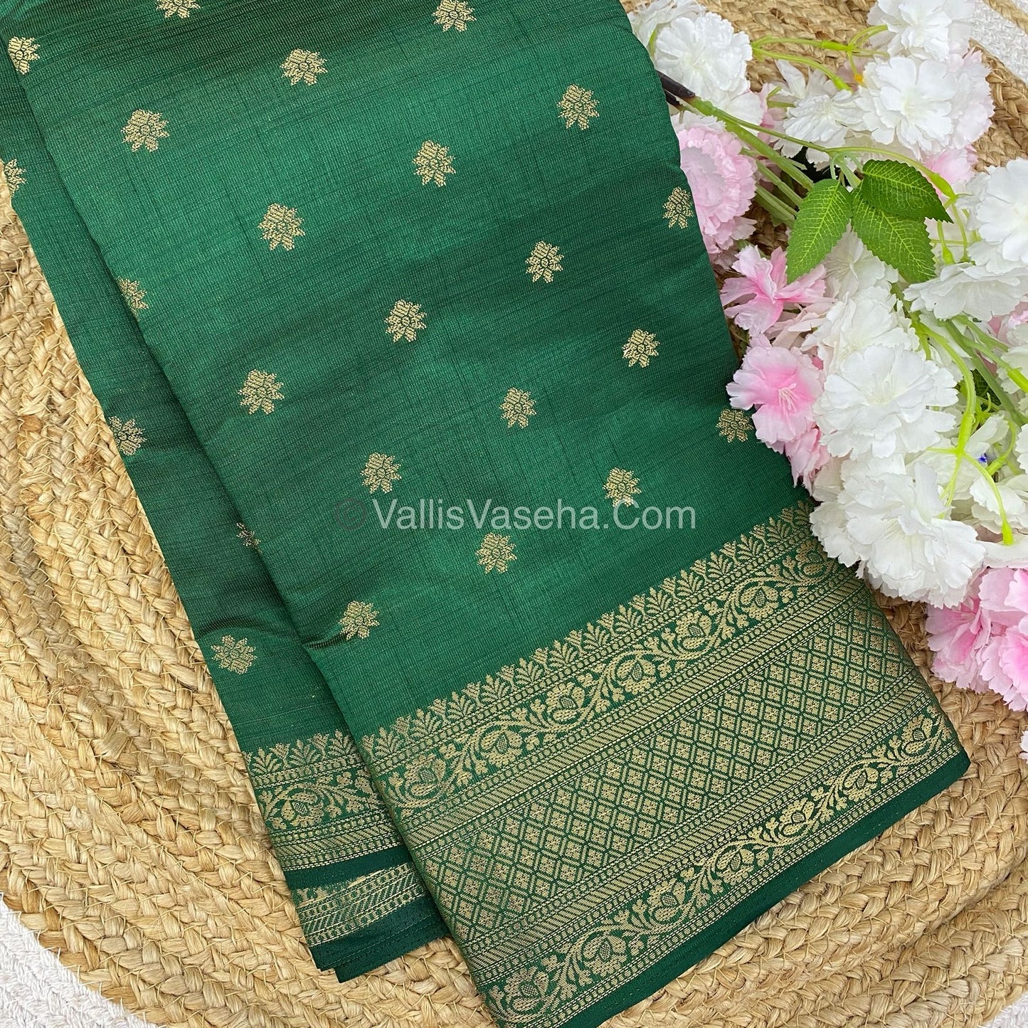 Semi Tussar Silk  - Green Shade  - VVSTS014