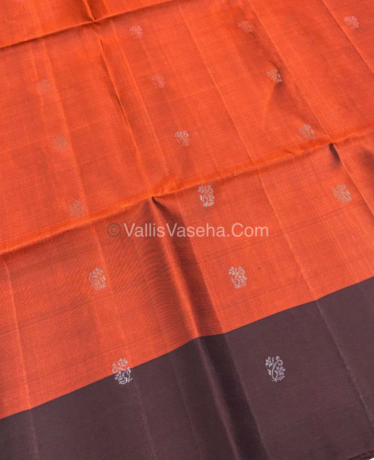 Half Mix - Pure Soft Silk Saree - Rust With Brown Shade - VVPSS053