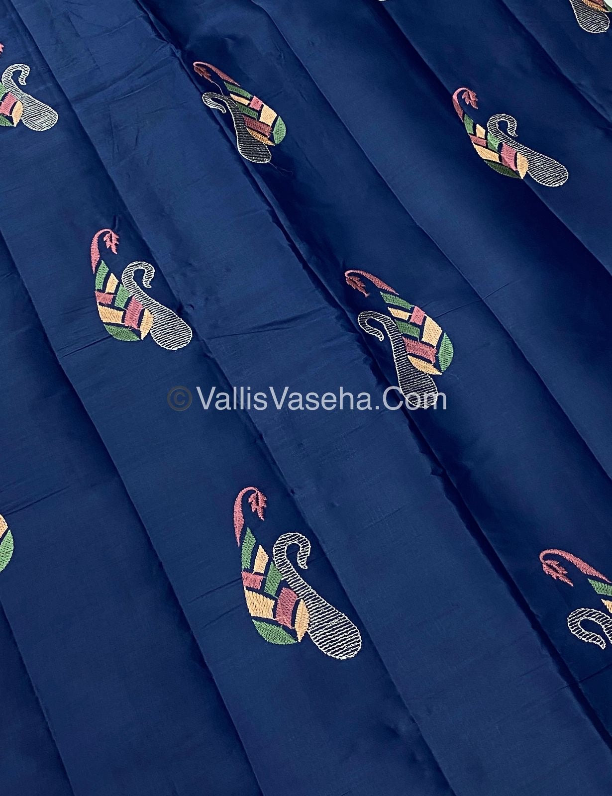 Butter Silk - Navy Blue & Purple Combo - VVBS002
